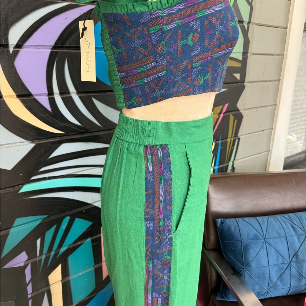 NWT Rachel Zoe Set!! GREEN! Linen, Stretchy, so cute! - Picture 10 of 15